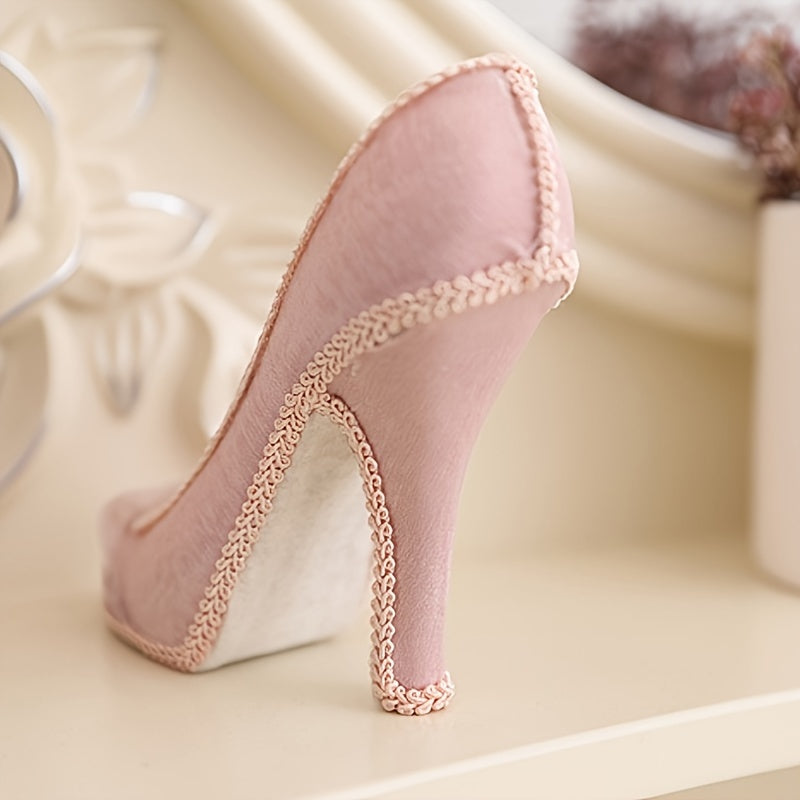 Розовый органайзер для украшений на высоком каблуке для колец, браслетов, ожерелий, брошей