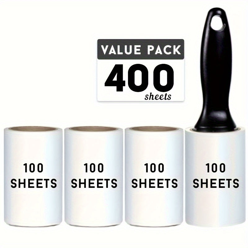 Lint Roller with 100 Extra Sticky Sheets for Pet Hair Removal on Clothes and Furniture