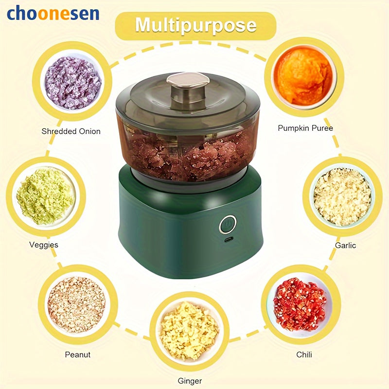 Cordless Meat Grinder 1L Capacity Rechargeable USB Food Processor