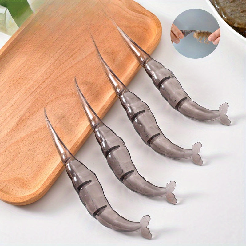 Set of 6 Shrimp Deveiners, Sturdy Plastic Prawn Peeler, Seafood Kitchen Tools