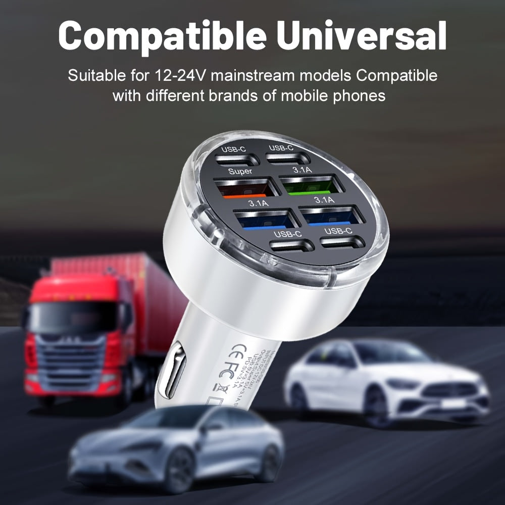 Universal 8-in-1 Fast Charger 35W QC3.0 USB-C Car Travel Power Adapter