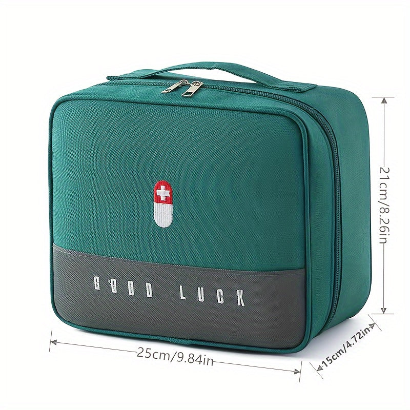 Tashqi foydalanish uchun qizil xoch emblemasi bilan mustahkam polyester tibbiy yordam to'plami. Suvga chidamli va ixcham dizayn, lagerda, piyoda sayohat va sayohat uchun ideal. Qo'shimchalar kiritilmagan.