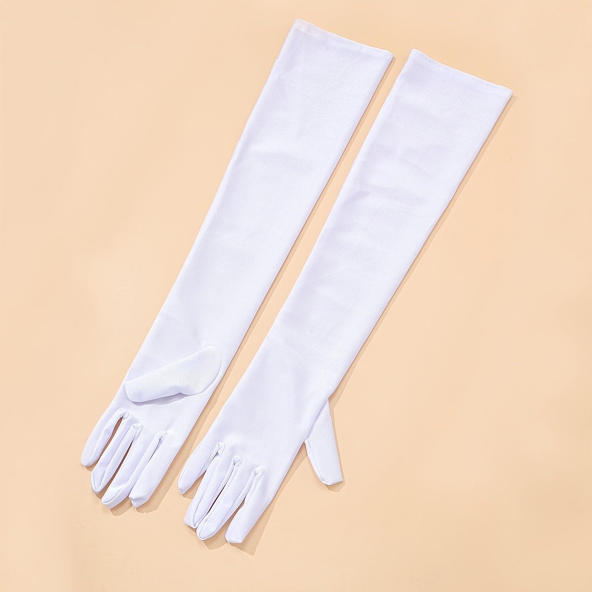 Black and White Elastic Long Gloves for Women Wedding Halloween Festival Party
