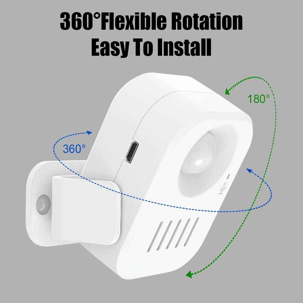 Wireless Infrared Sensor Doorbell with Voice Alert and DIY Recordable Welcome System