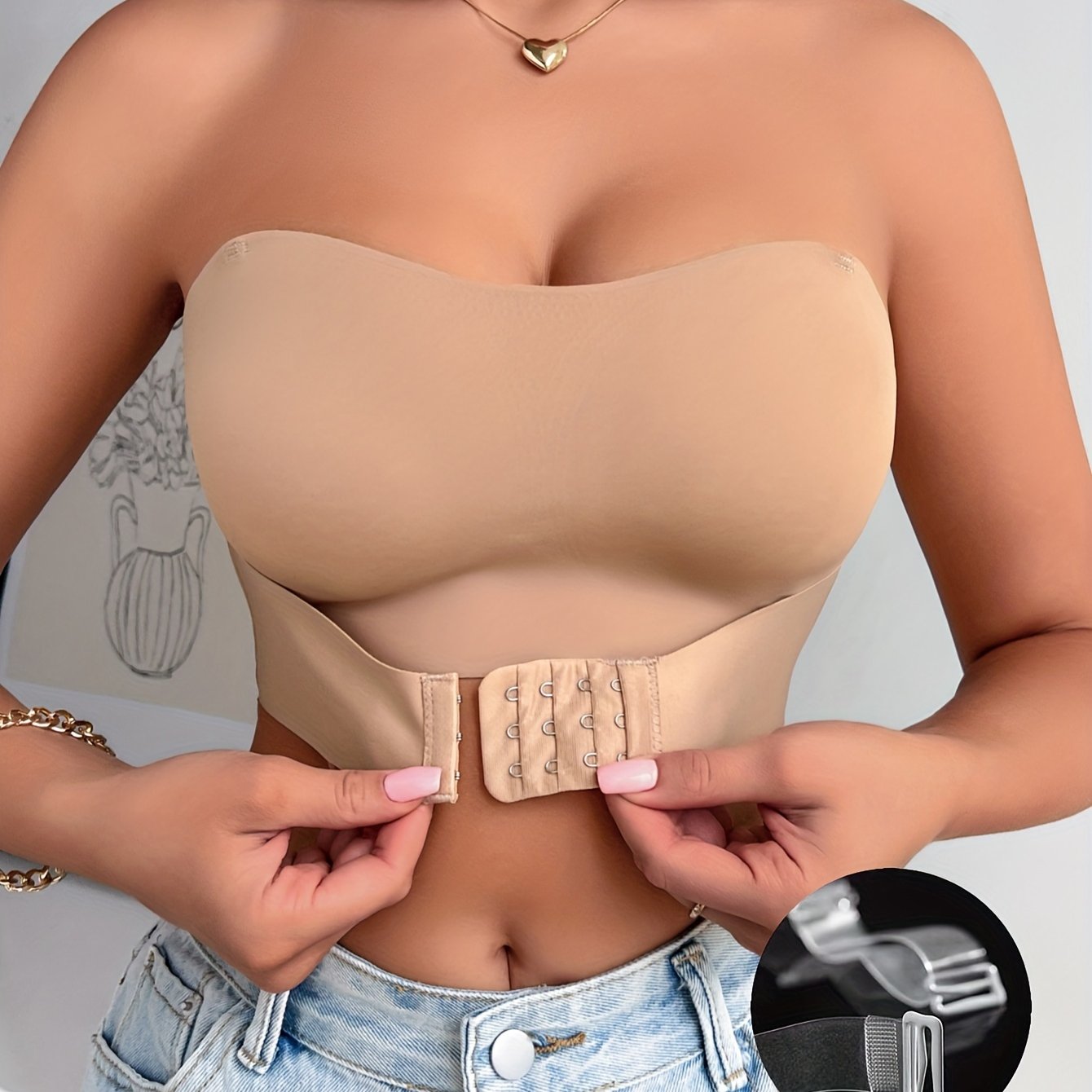 Women's Wireless Seamless Bandeau Bra Full Coverage Support