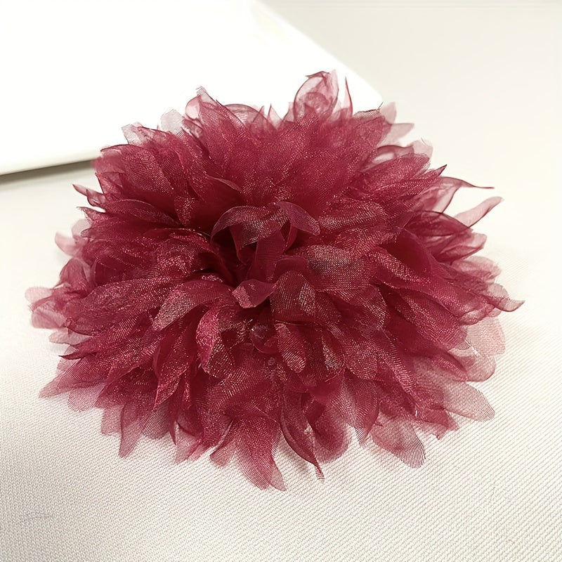 Одна большая ручная брошь-булавка для женщин, элегантная тканевая лацканная булавка с цветочным дизайном, стильный аксессуар для жакетов и платьев - включает 1 штуку