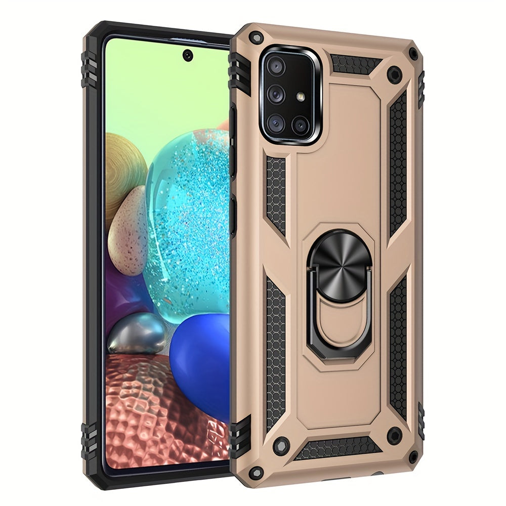 Shockproof Phone Case for Samsung Galaxy A Series with Ring Kickstand and Air Cushion Protection