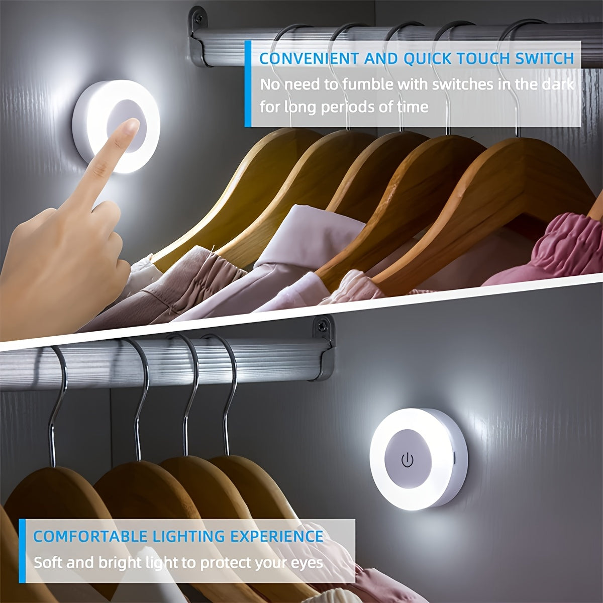 Touch-Sensitive LED Night Light with Adjustable Brightness for Bedroom and Home Lighting
