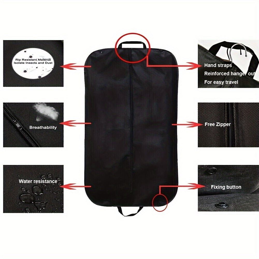 Foldable Garment Cover for Bedroom Closet Moisture-Proof Suit Bag Non-Woven Fabric