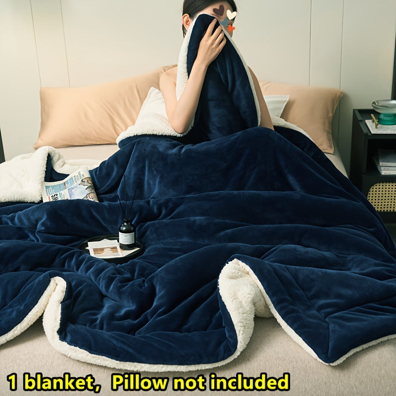 Double Layer Milk Velvet and Lamb Velvet Blanket for Indoor and Outdoor Use