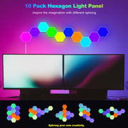 Smart RGBIC Hexagon LED Light Panel with App Remote Control Music Sync USB Powered for Gaming and Room Decor