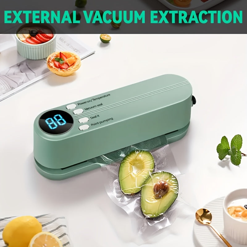 Portable Vacuum Sealer Kit with Rechargeable Battery for Food Preservation