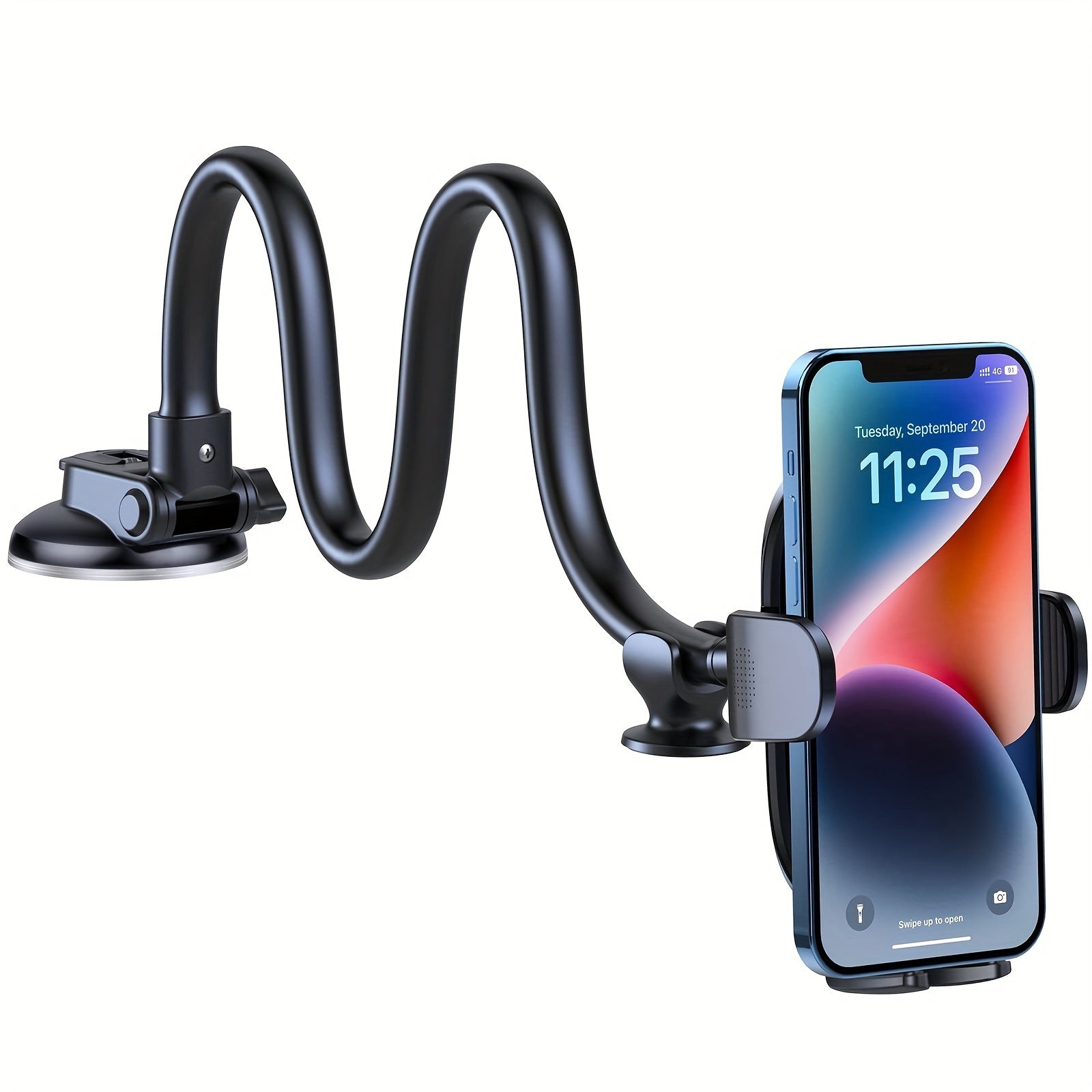 Universal avtomobil, yuk mashinası telefon o‘rnatgich tutqich, uzoq gooseneck bilan, kuchli yopishqoq