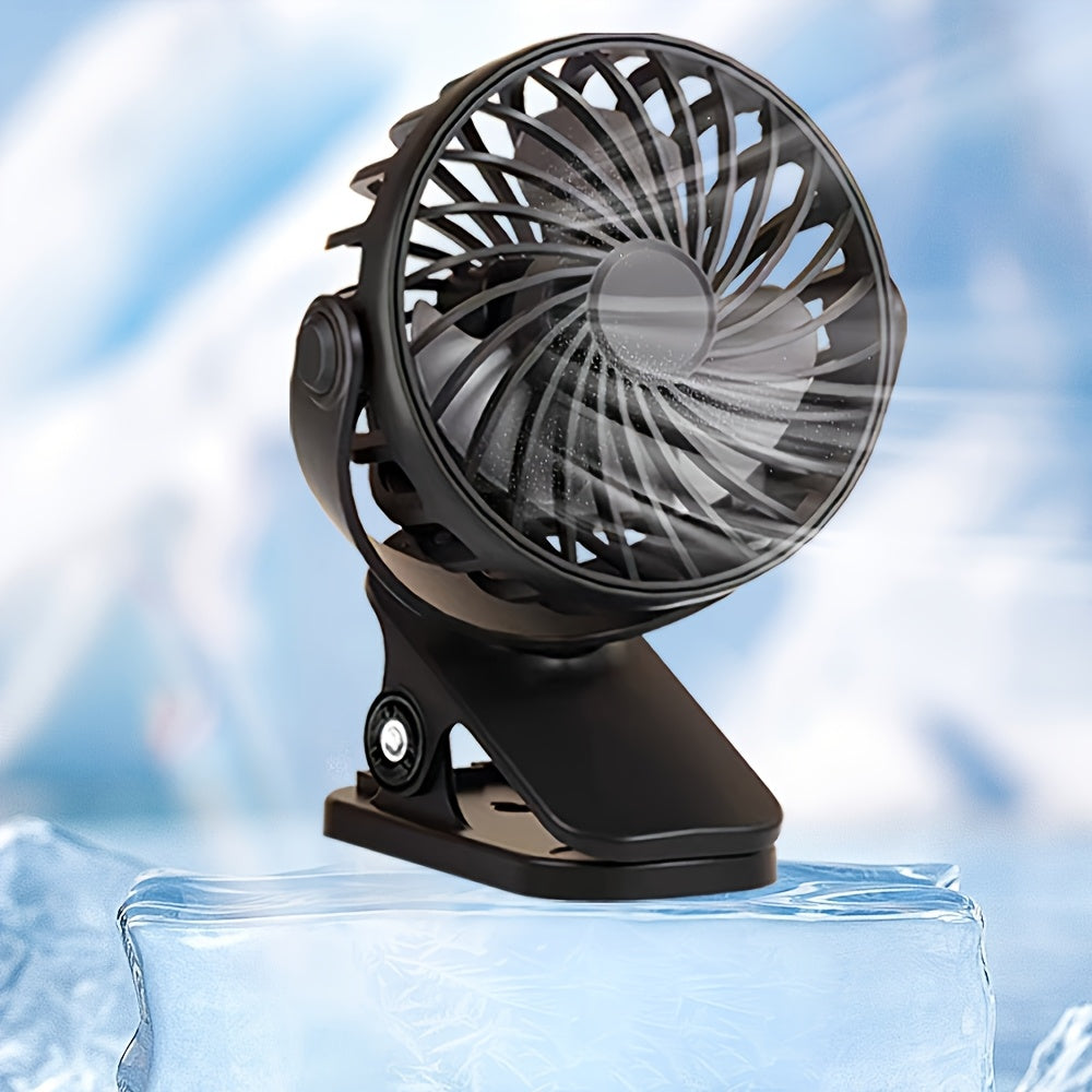 Mini USB Rechargeable Clip-On Desk Fan with 360 Degree Rotation for RV Dorm Student