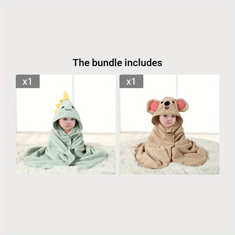 Cartoon Bath Towel and Robe Set for Kids Ultra-Fine Fiber Super Absorbent Easy Drying