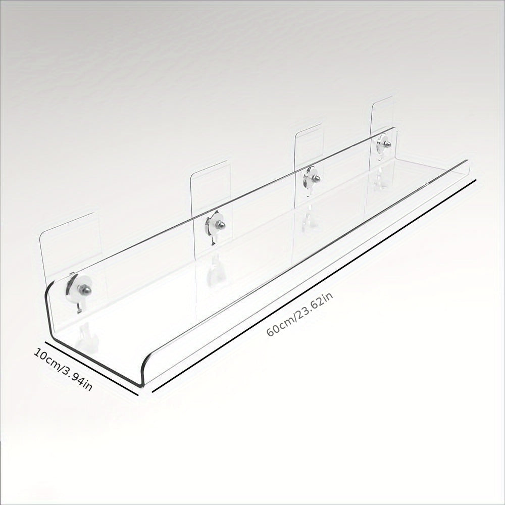 Acrylic Bathroom Shelf Wall Mount Punch-Free Toilet Storage Organizer