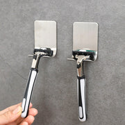 2-Pack Stainless Steel Wall-Mounted Razor Holders No-Drill Adhesive Bathroom