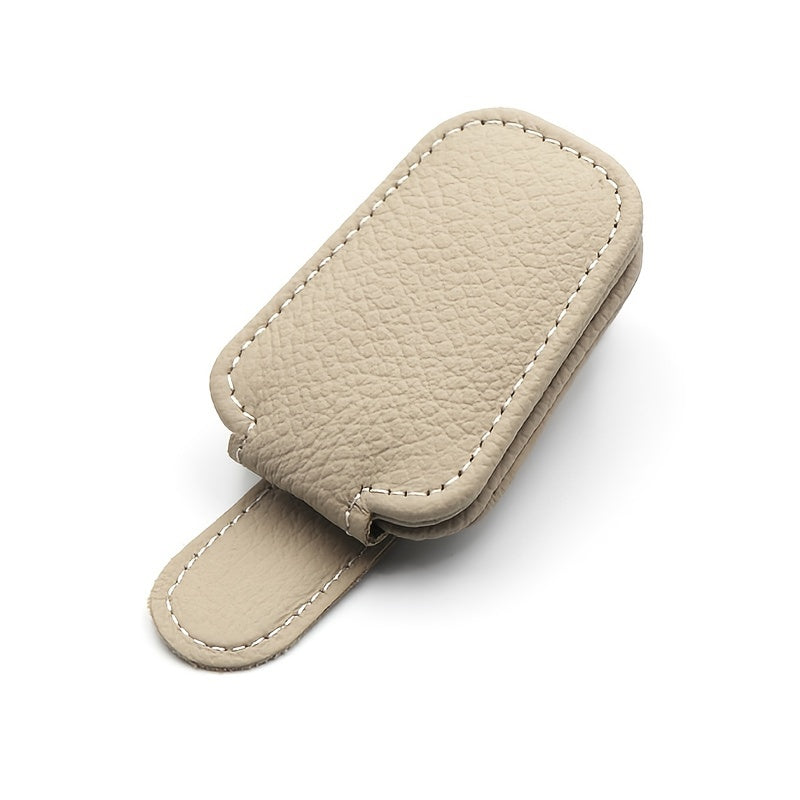 Avtomobil visorining shisha tutqichlari magnitli PU charm bilan chiptalar, kartalar va aksessuarlar uchun