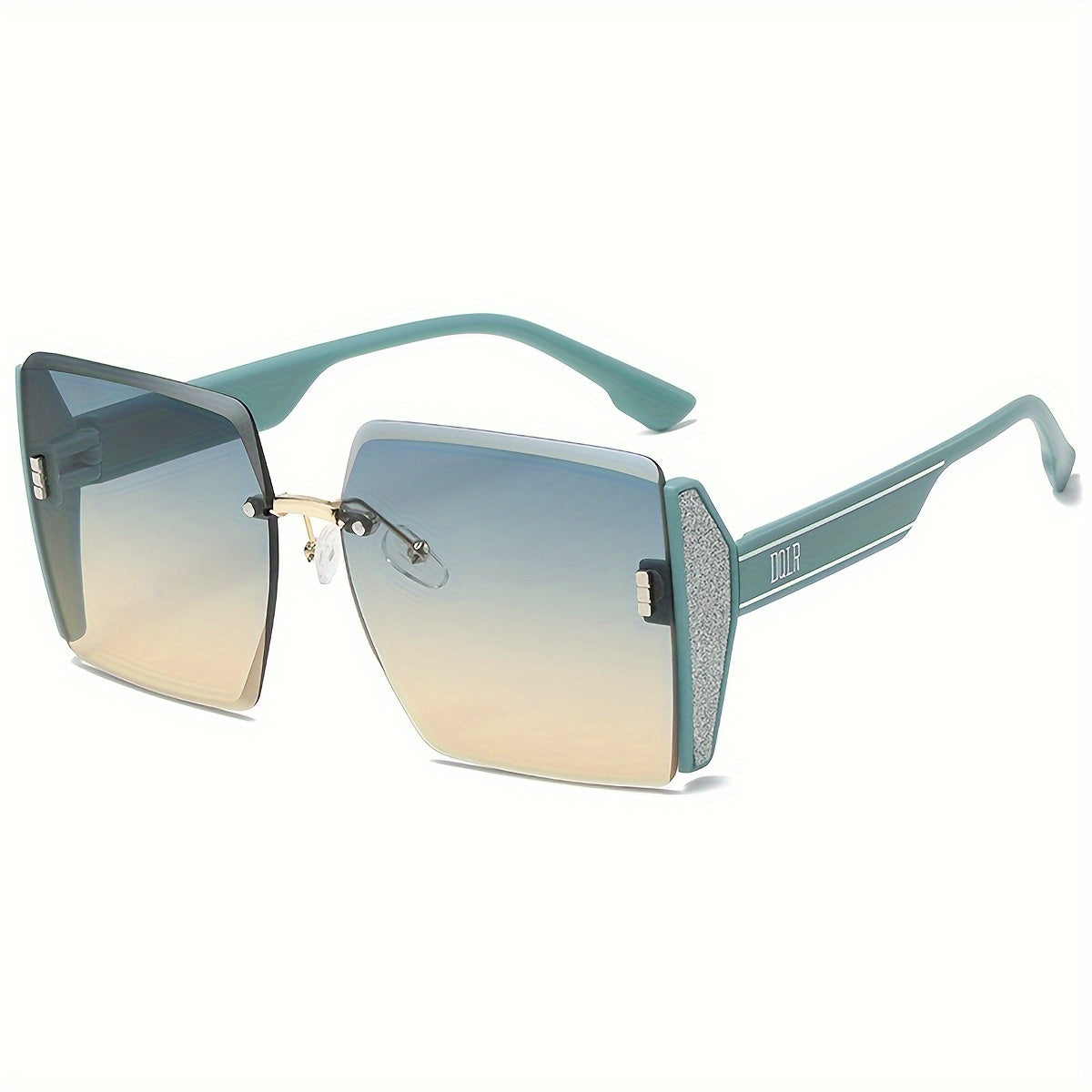 Oversized Rimless Glasses for Women and Men Ombre Lens Casual Outdoor Beach