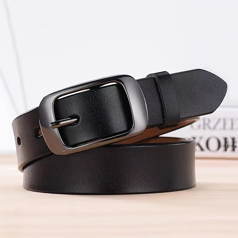 Women's Vintage Faux Leather Belt with Pin Buckle for Jeans and Pants