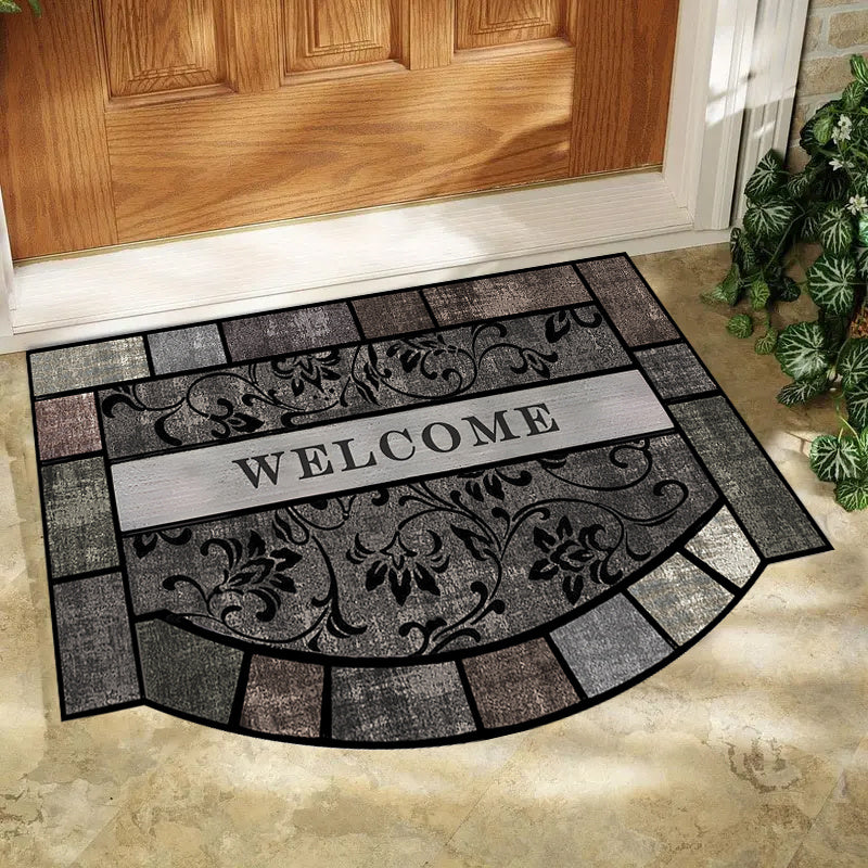 Elegant Retro Welcome Mat Polyester Fiber Entry Rug Anti-Skid Easy to Clean