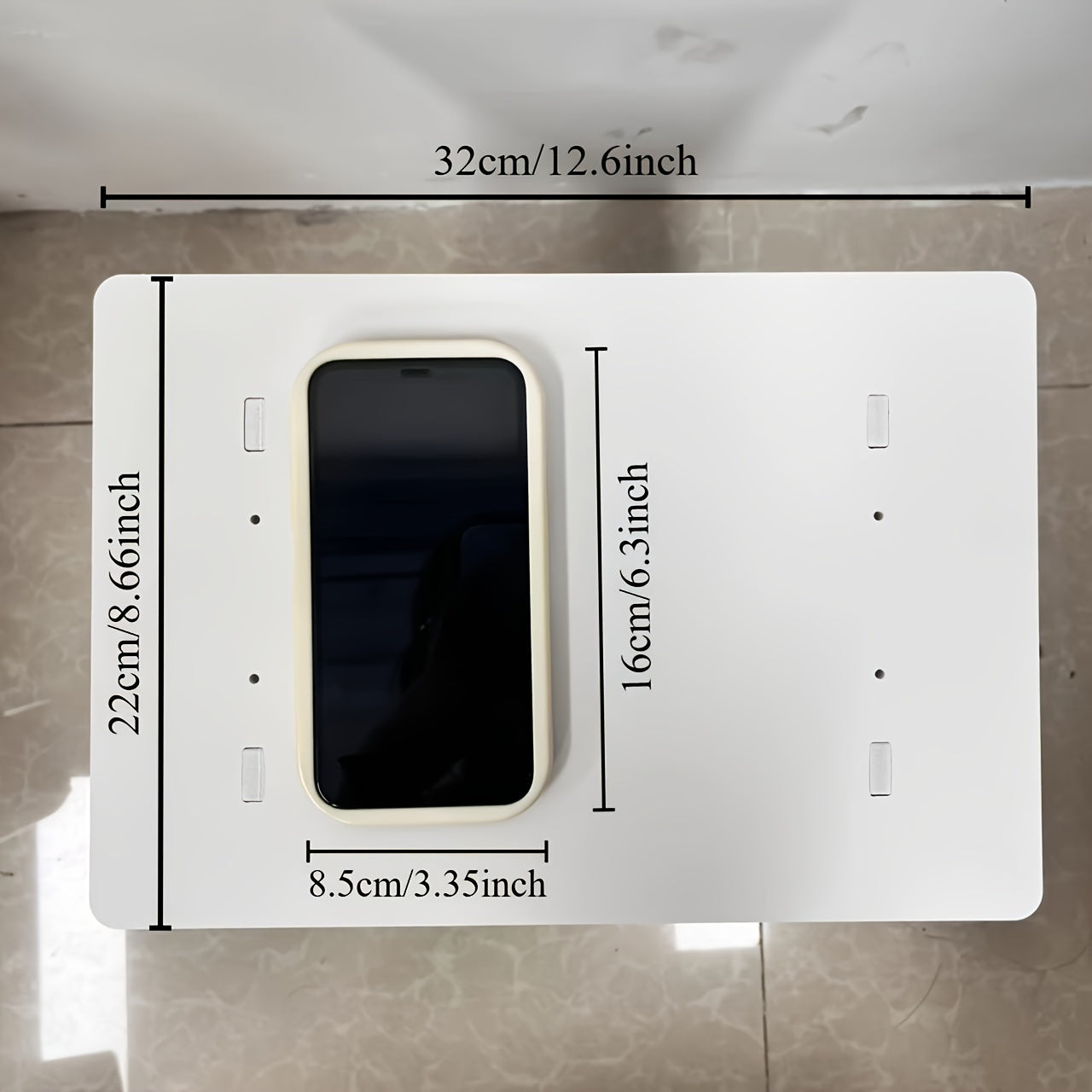 White Plastic Coffee Table with Storage, Nordic Style, Multi-Functional Side Table