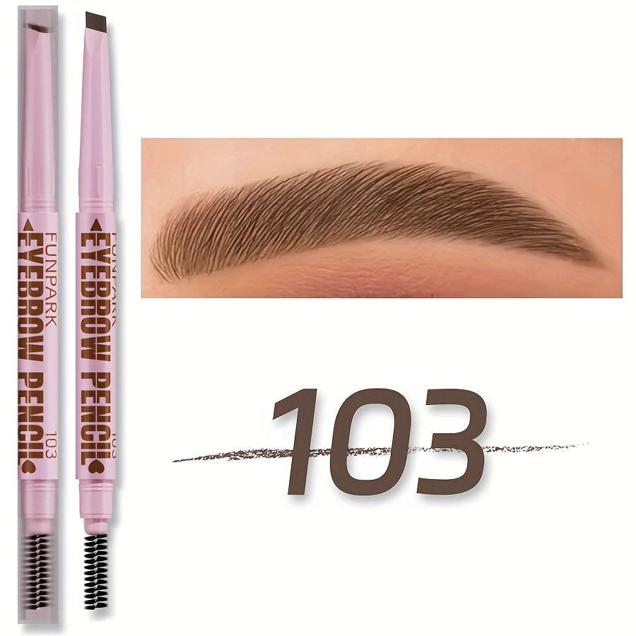 Double-Ended Waterproof Eyebrow Pencil with Powder and Dye in Dark Brown Light Brown Taupe Black