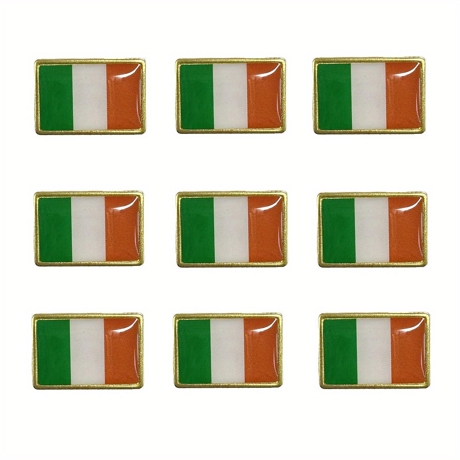 Set of 20 Irish Flag Lapel Pins Alloy Patriotic Accessories for Suits Bags and Clothing