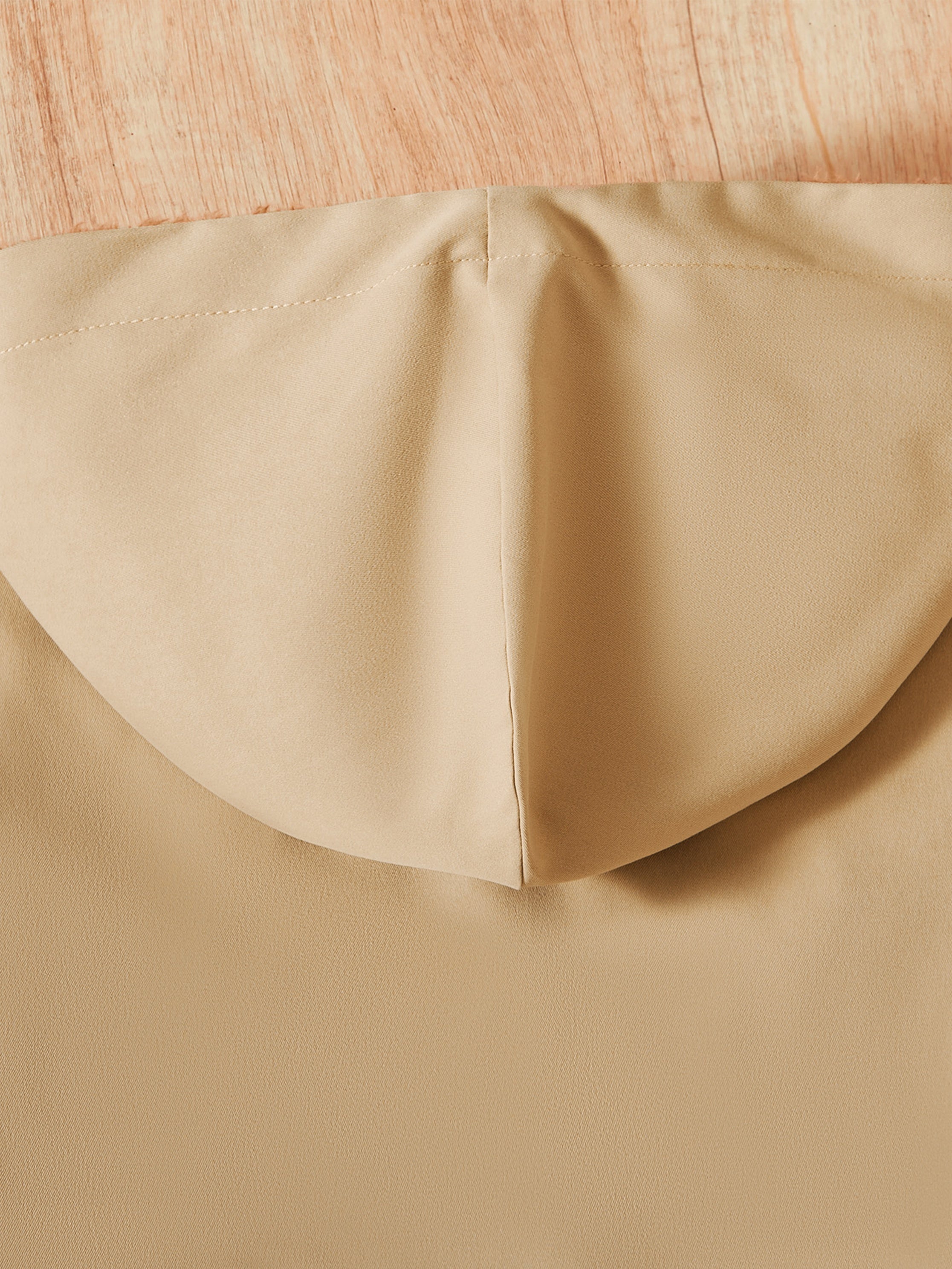 Girls Hooded Padded Coat Lightweight Double-Breasted Fall Winter Solid Polyester