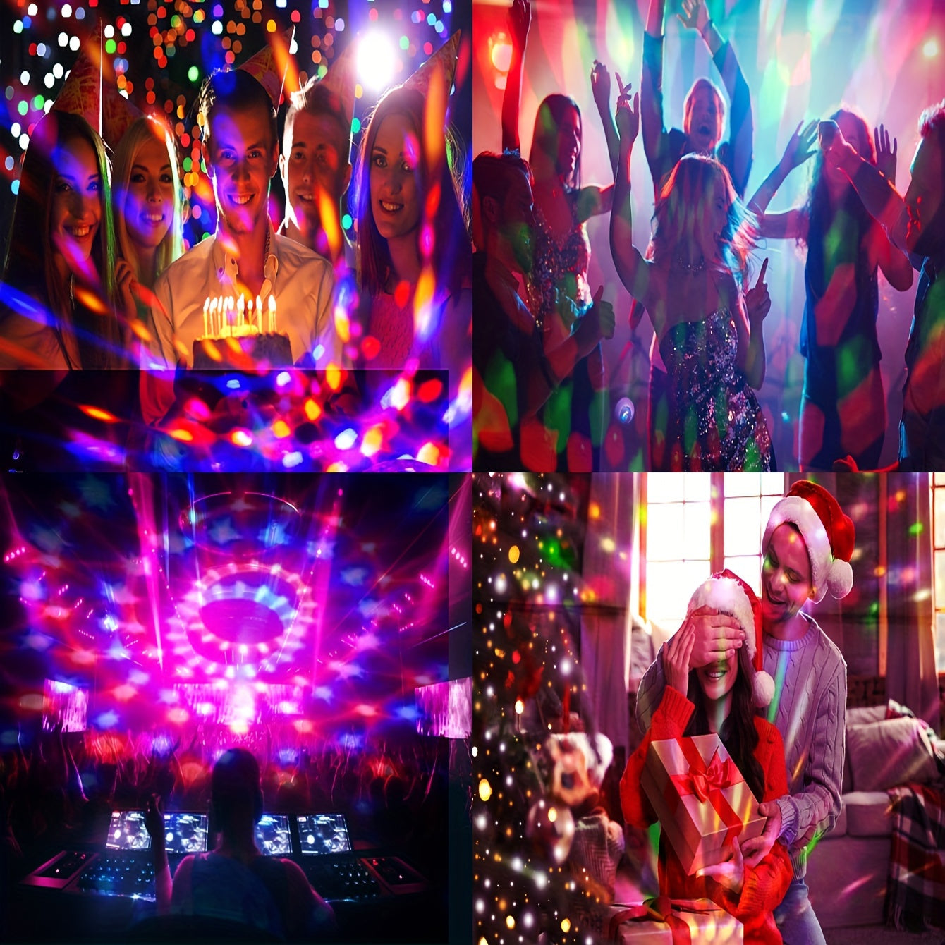 RGB Disco Ball Light with Sound Activation USB Powered 7 Modes for Parties and Events