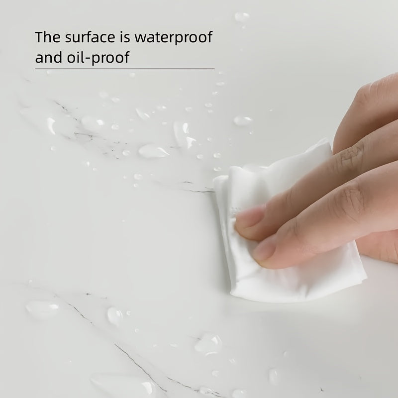 Self-Adhesive Marble Tile Wall Stickers Waterproof Oil-Proof Removable for Kitchen Bathroom Decor