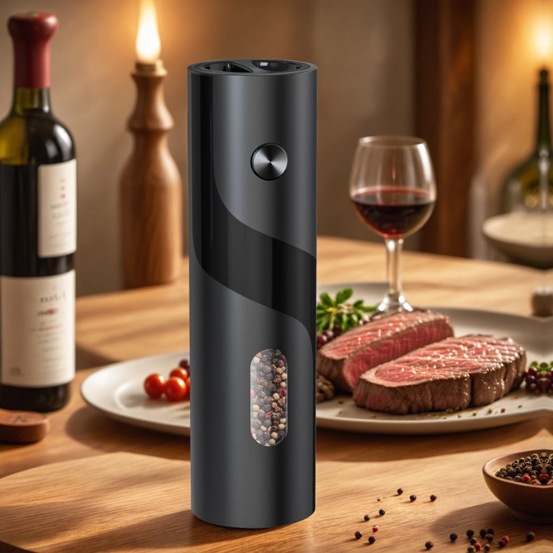 Electric Salt and Pepper Grinder Adjustable Refillable Battery-Operated Automatic Kitchen Gadget