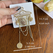 Стильная кристальная брошь-цветок с цепочкой - универсальный аксессуар для свадеб и пальто