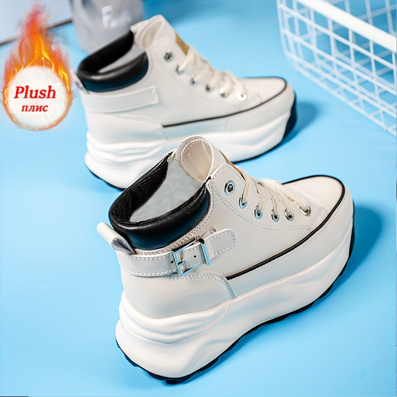 Women's Plush-Lined Ankle Boots Microfiber Winter Snow Casual Outdoor