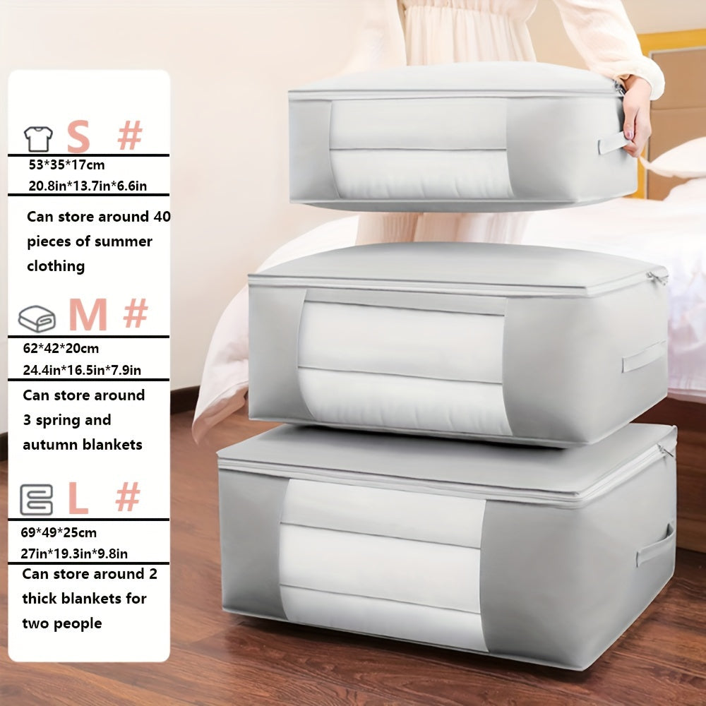 Foldable Storage Bag with Transparent Window and Reinforced Material for Clothes and Toys