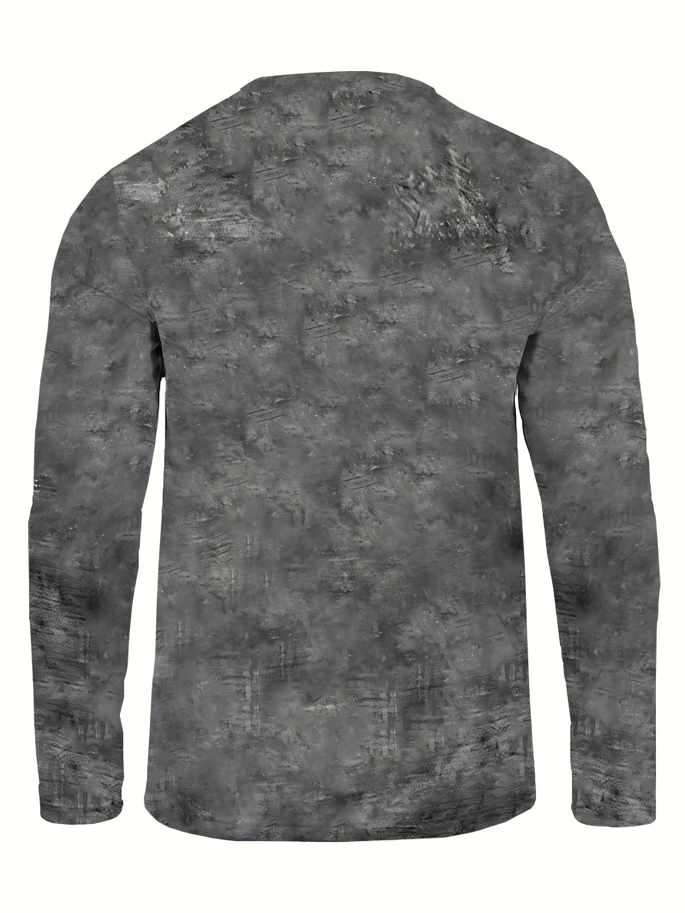 Men's Long Sleeve Polyester Gothic "Game Over" Knuckle Print Crew Neck T-Shirt