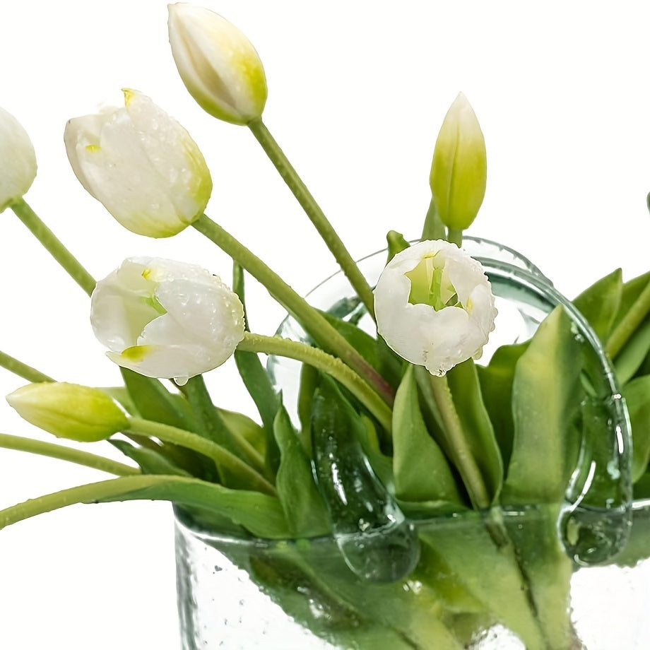 15pcs Artificial Tulip Bouquet for Wedding Home Garden Decor Without Vase