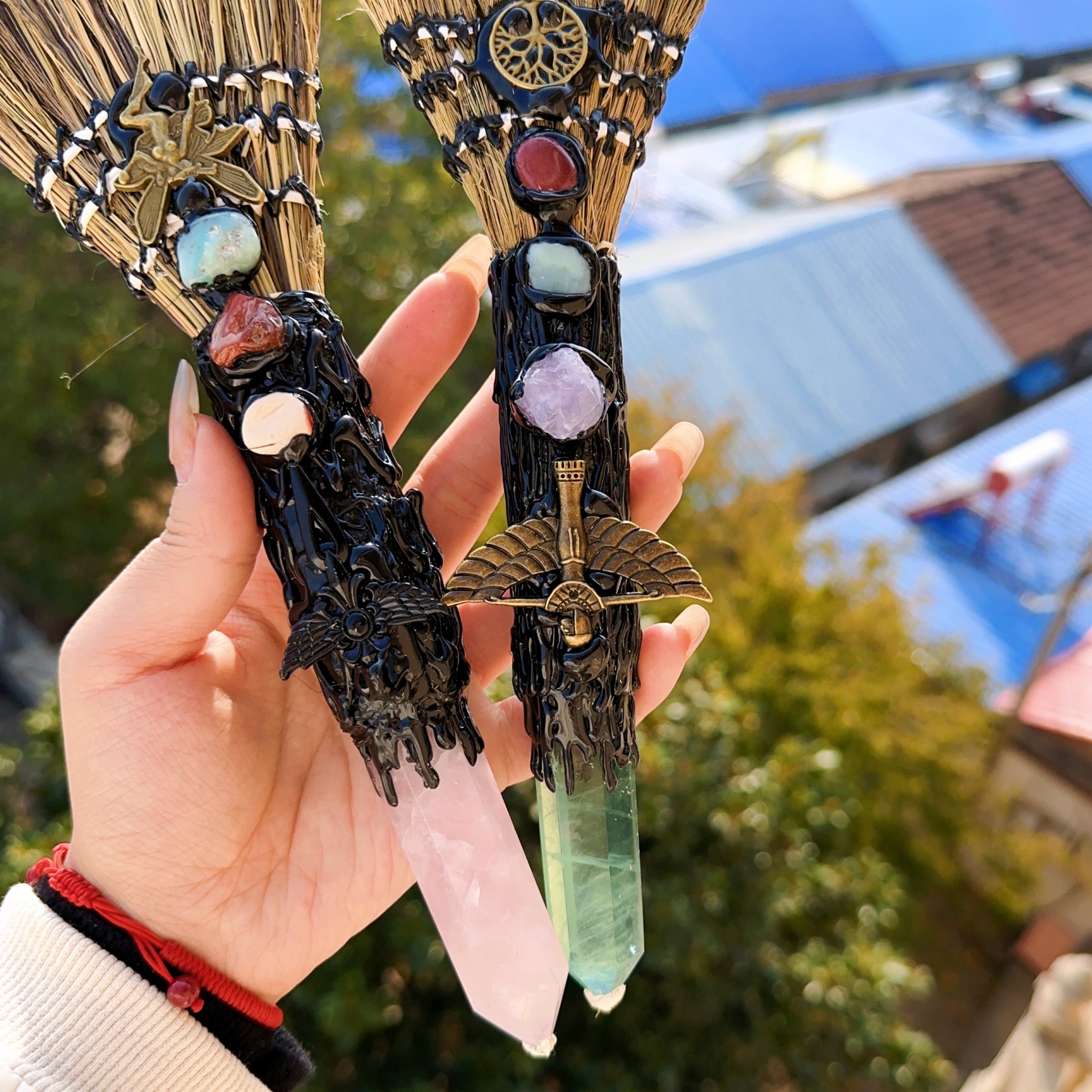 Hexagonal Natural Crystal Pillar for Home Decor and Meditation