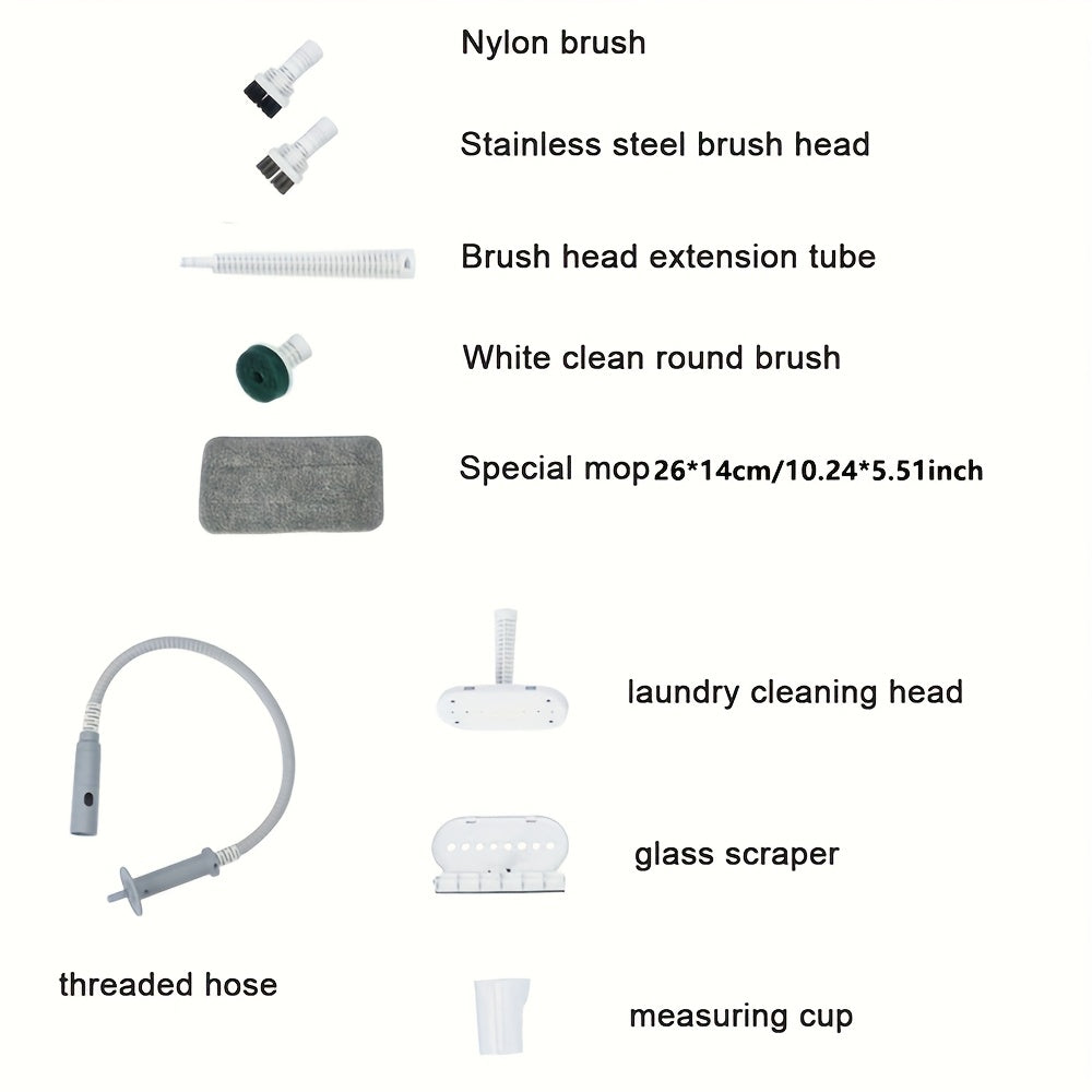 BALASHOV Elektrik Bug'li Mopa, EU Plug bilan, 360ml Suv Tanki, 30-soniya tez isitish, ikki bug' rejimi, almashtiriladigan cho'tkalar, turli xil pol turlari uchun ergonomik tutqich, foydalanish oson, tez