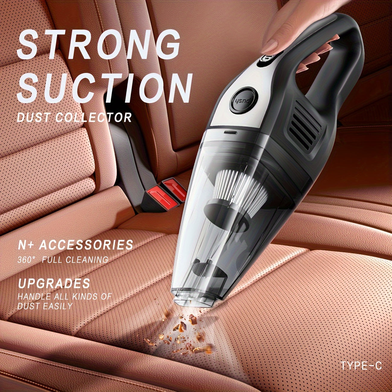 Handheld Car and Home Vacuum Cleaner Mini USB Rechargeable with Accessories