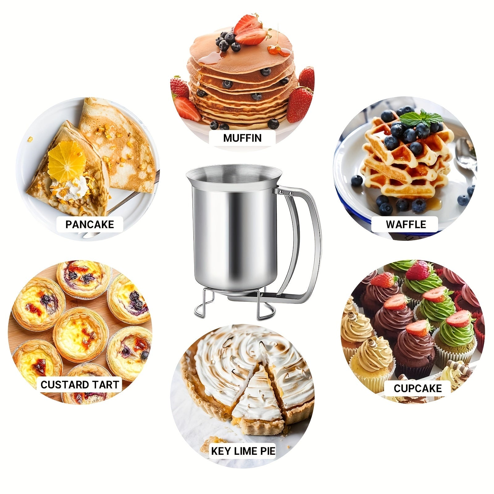 Home Baking Tools Set Stainless Steel Pancake Batter Dispenser Cake Funnel Waffle Takoyaki Pie Maker