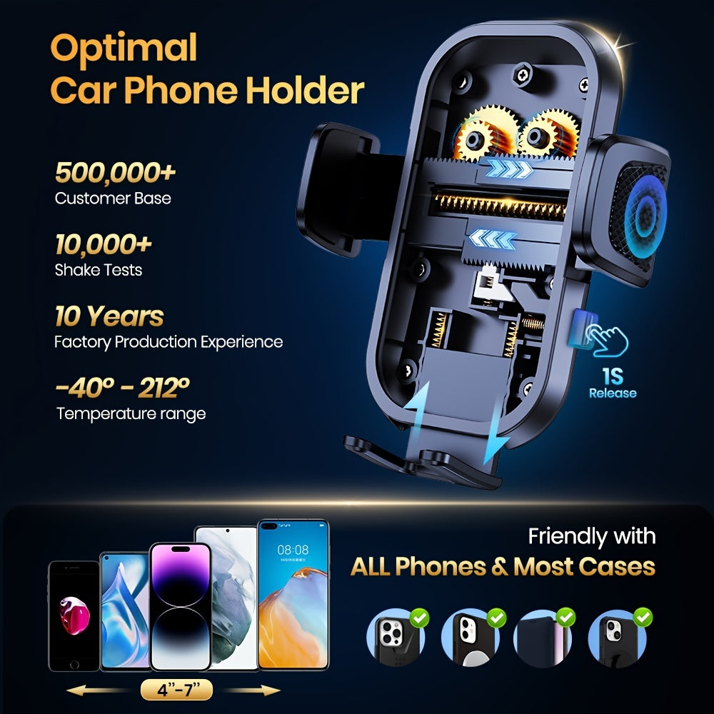 Universal 360° sozlanadigan avtomobil telefon uchun tutqich bilan silikonga qarshi yopishqoq bo'lmagan montaj