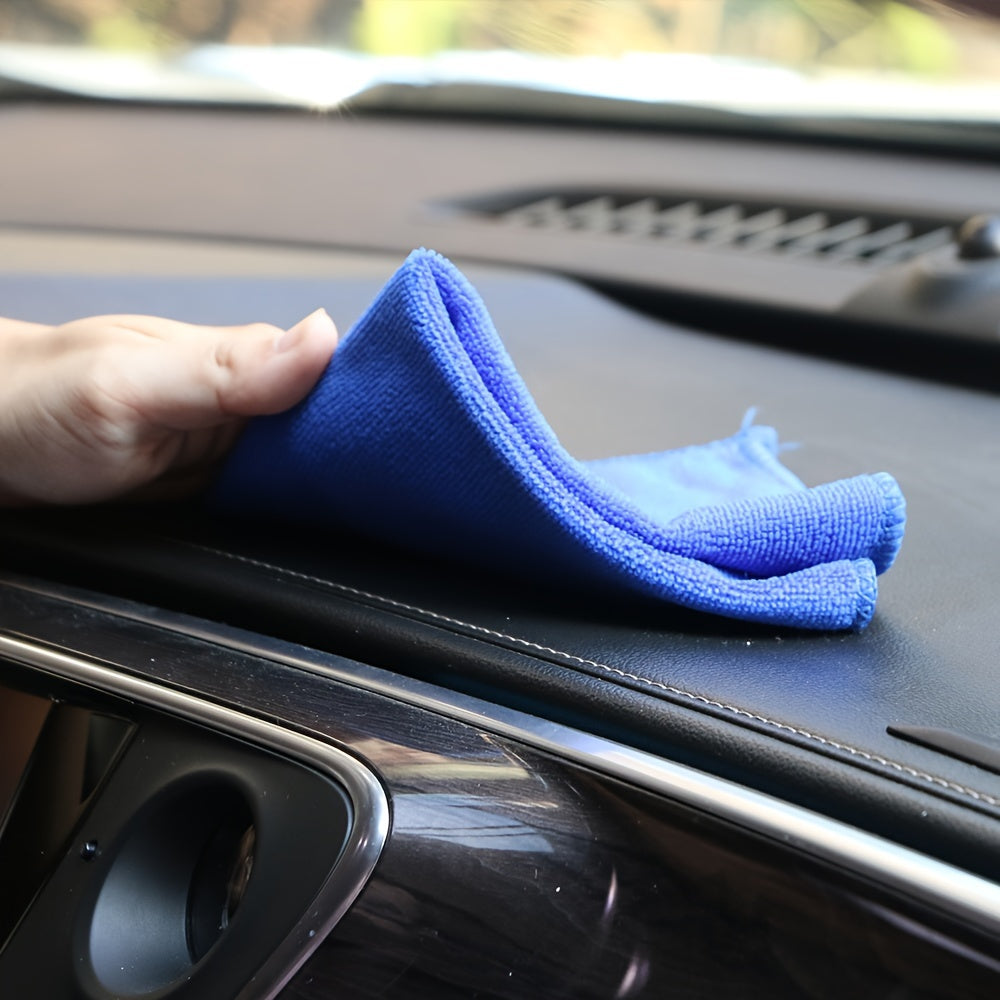 Set of 5 Microfiber Towels, Ultra-Soft, Super Absorbent, Blue