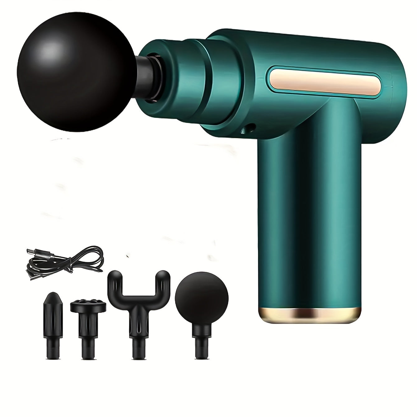 Sportchilar va fitnes ixlosmandlari uchun 4 ta massaj boshliqi bilan quvvatlanadigan qo'l bilan ishlatiladigan zarba massaj qiluvchi.