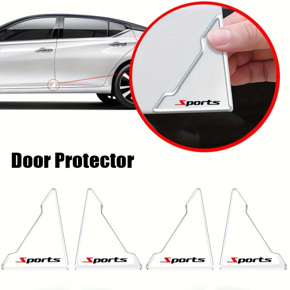 4 Pcs Transparent Silicone Car Door Edge Guards Corner Protectors