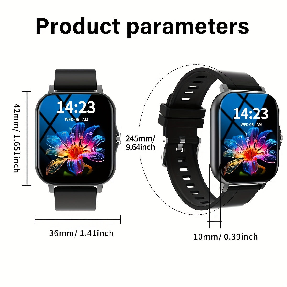 Smartwatch for Men and Women Zinc Alloy Wireless Calls Fitness Monitoring USB Rechargeable