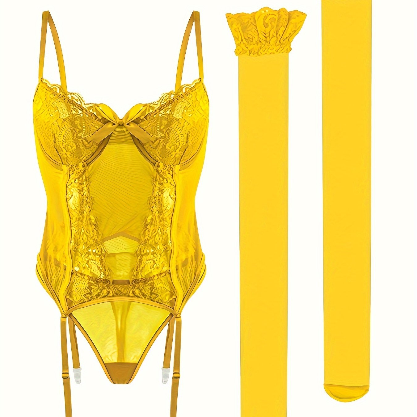 Binafsha ipli ichki kiyim to'plami: gullar bilan bezatilgan shaffof to'rli yuqori bel pantyhoselarni o'z ichiga oladi. Bayramga tayyor, jozibali ichki kiyim, katta o'lchamlarda.