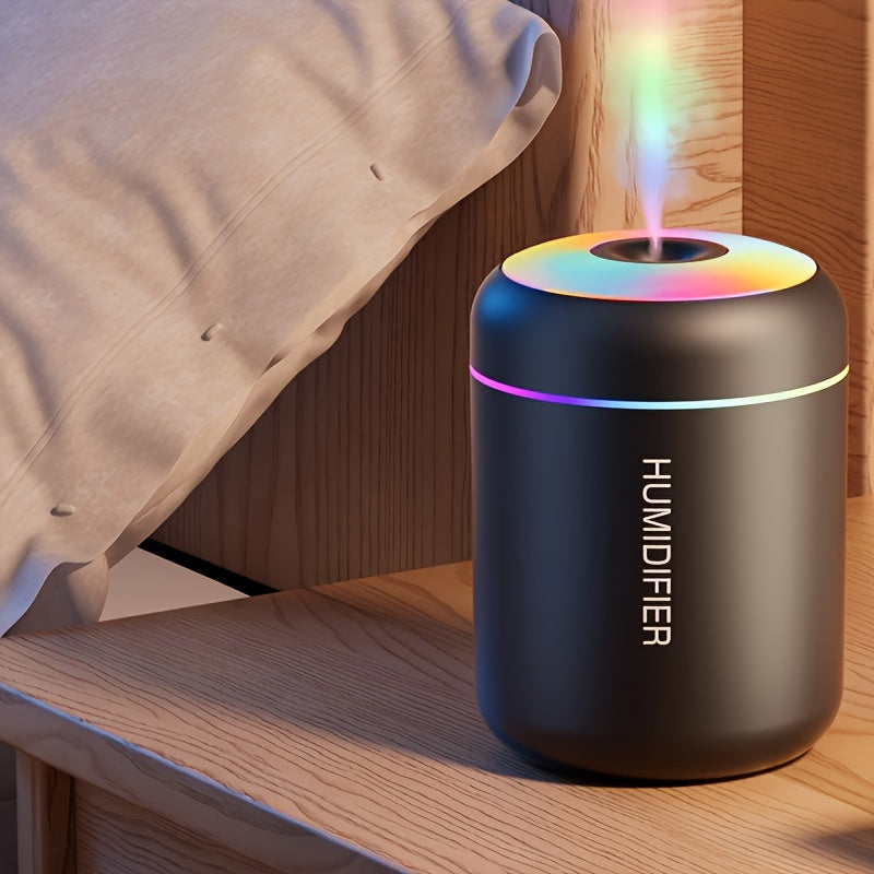 Mini USB Humidifier with Colorful Ambient Lighting Quiet Operation for Desk Car Office