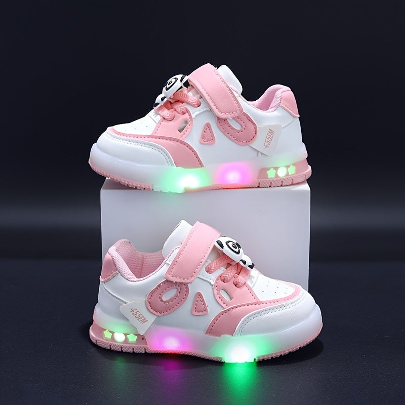 Kids Cartoon Sneakers with LED Lights for Boys and Girls Under 14 All-Season Casual Shoes