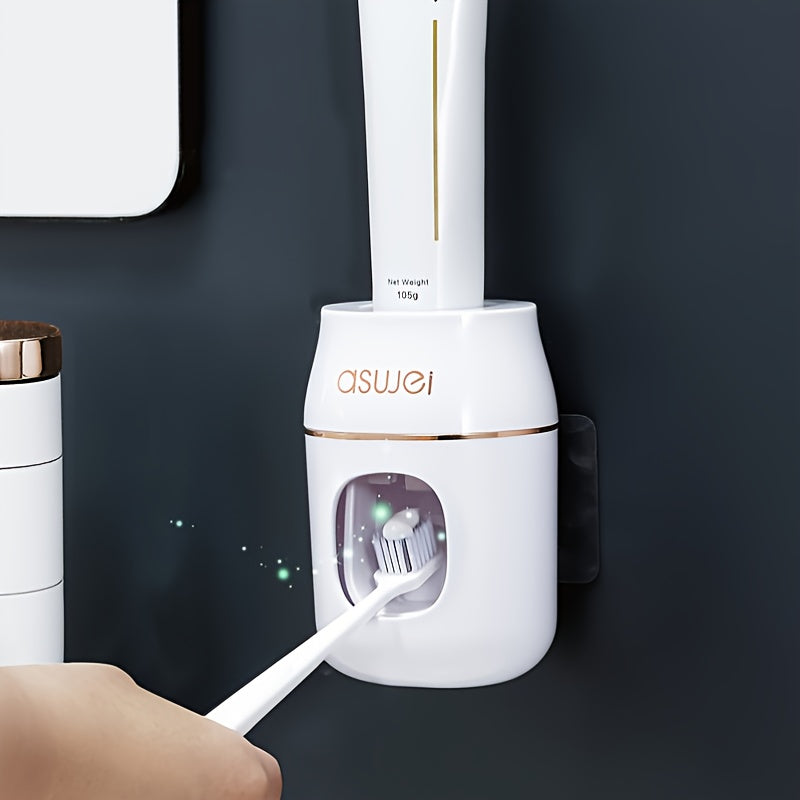 Wall-Mounted Automatic Toothpaste Dispenser for Bathroom Organization